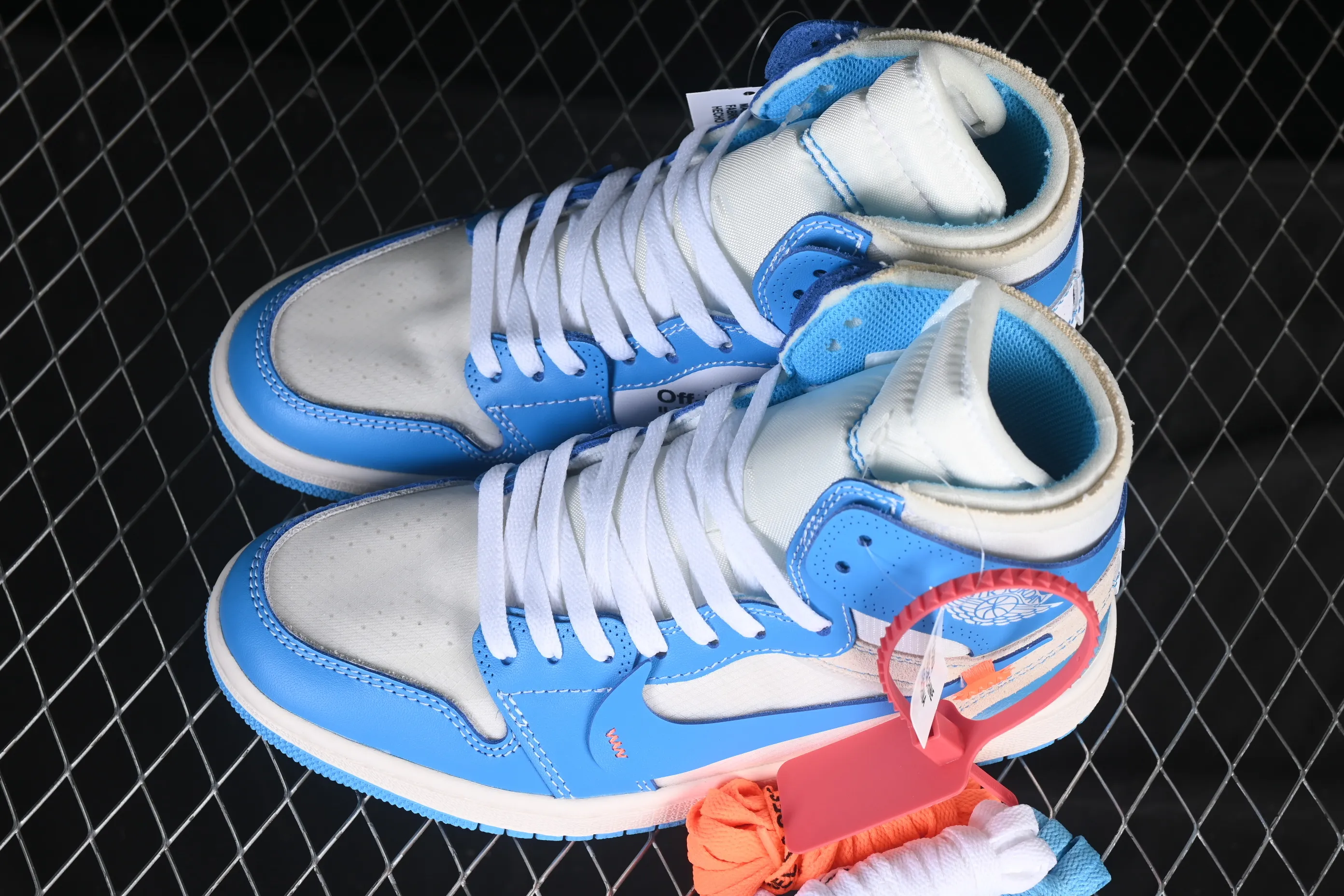 All categories Air Jordan Jordan series basketball shoes Air Jordan 1 High pure original special price Off White x Air Jordan OW AJ1 Joe 1 joint North Carolina blue high-top basketball shoes AQ0818-148